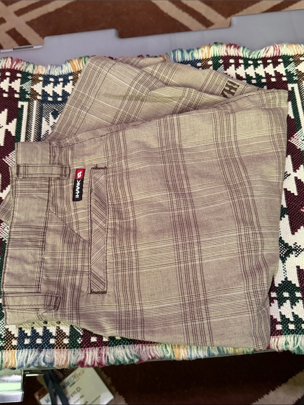 Tony Hawk Men’s Plaid Chinos in Tan and Brown size 16! Nice!